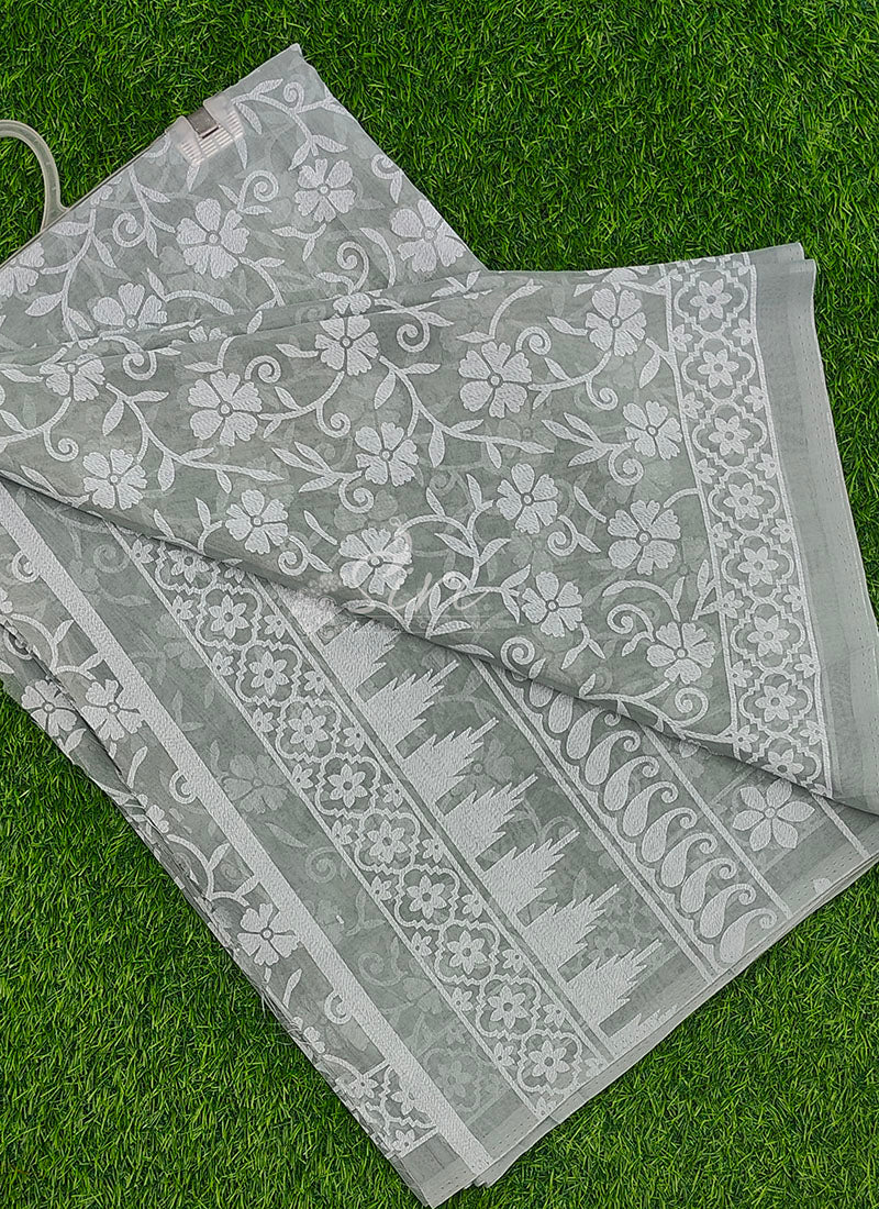 High Quality Garden Vareli Printed Summer Roganza Saree
