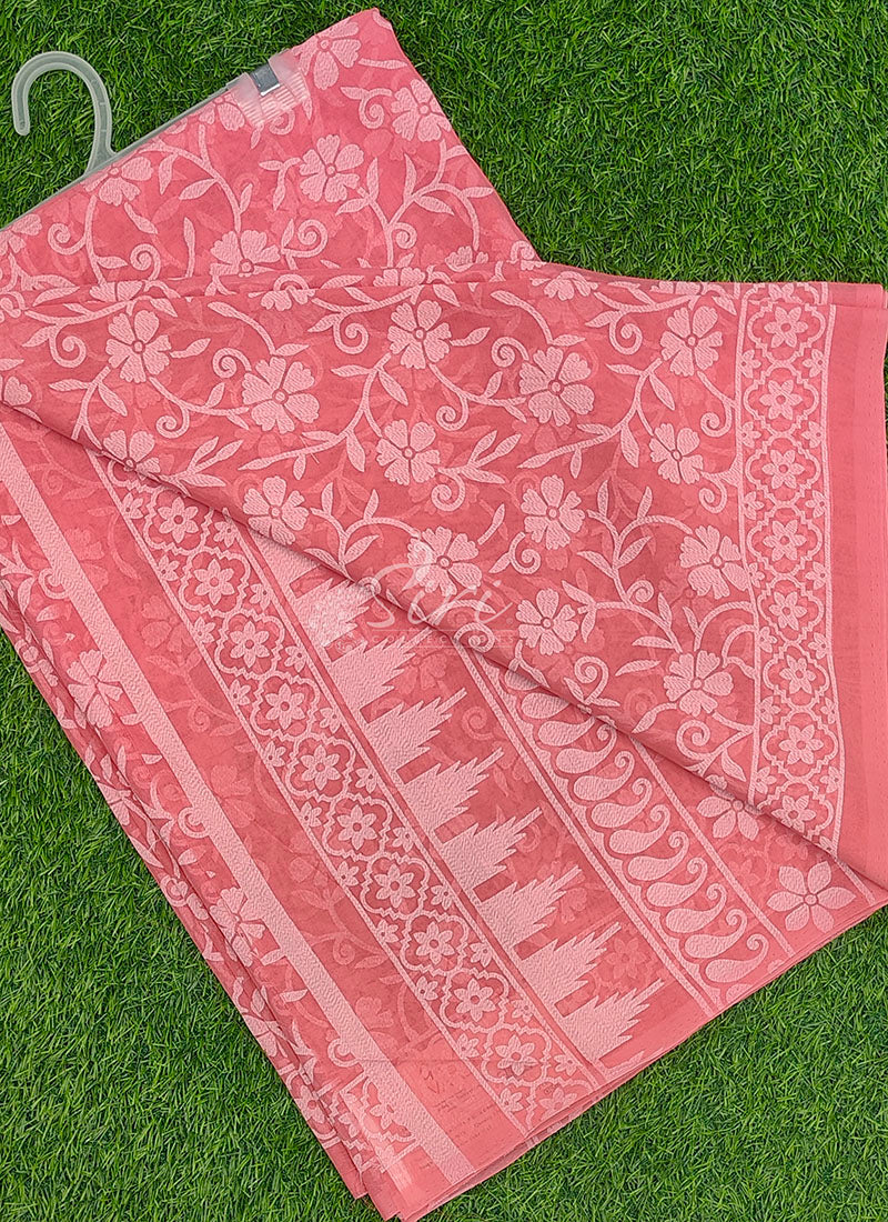 High Quality Garden Vareli Printed Summer Roganza Saree
