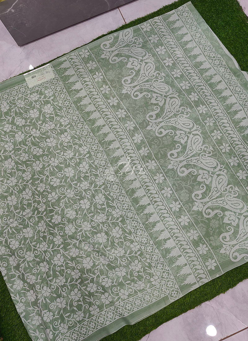High Quality Garden Vareli Printed Summer Roganza Saree