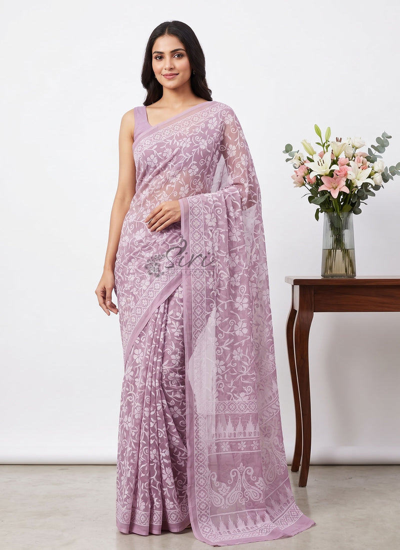 High Quality Garden Vareli Printed Summer Roganza Saree