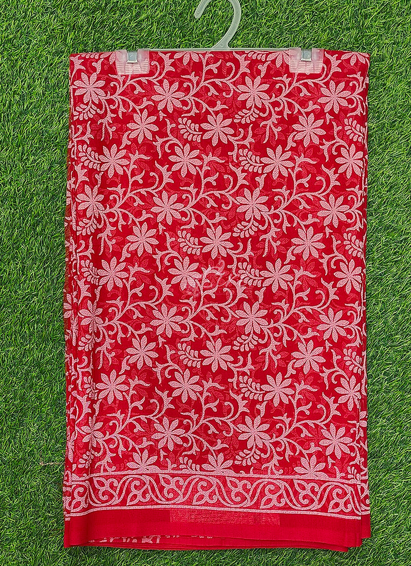 High Quality Garden Vareli Printed Summer Roganza Saree