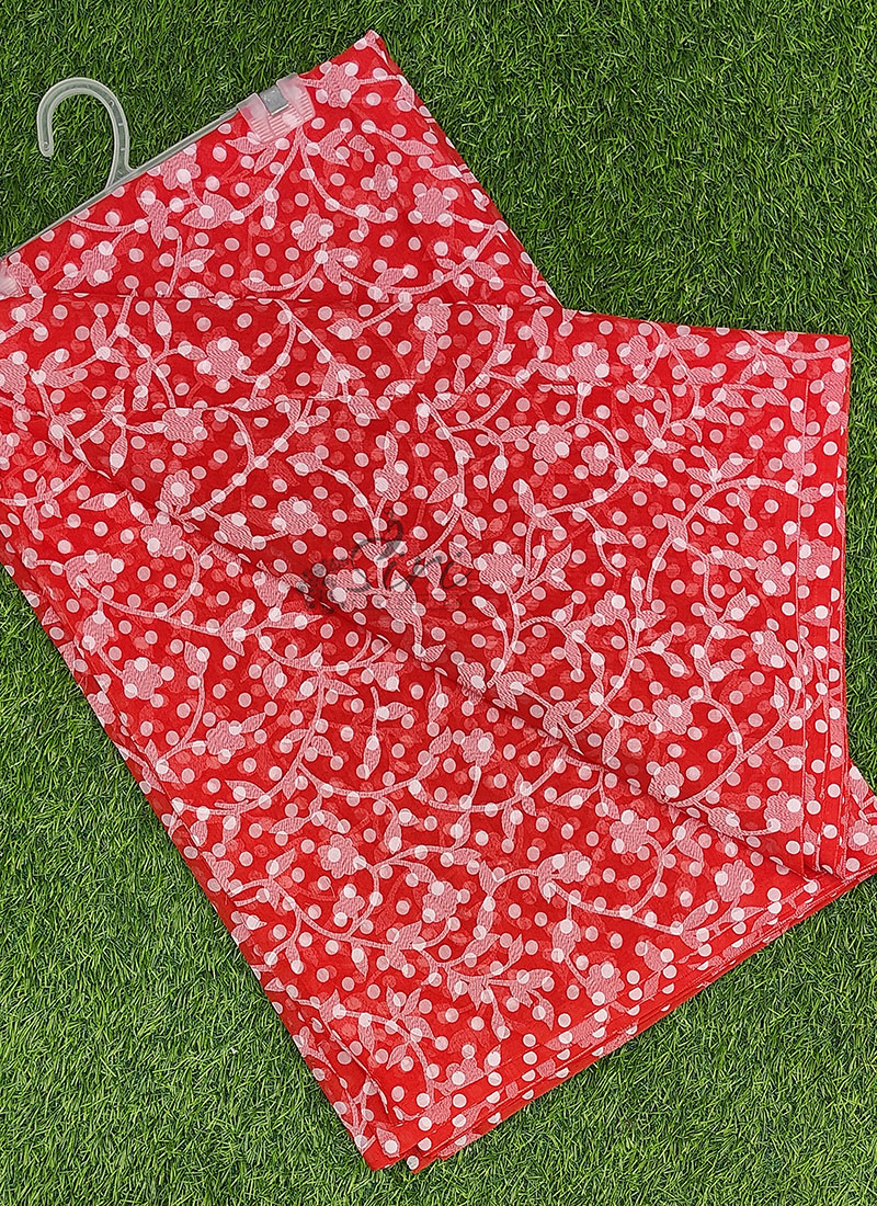 Beautiful Garden Vareli Printed Summer Roganza Saree