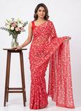 Beautiful Garden Vareli Printed Summer Roganza Saree