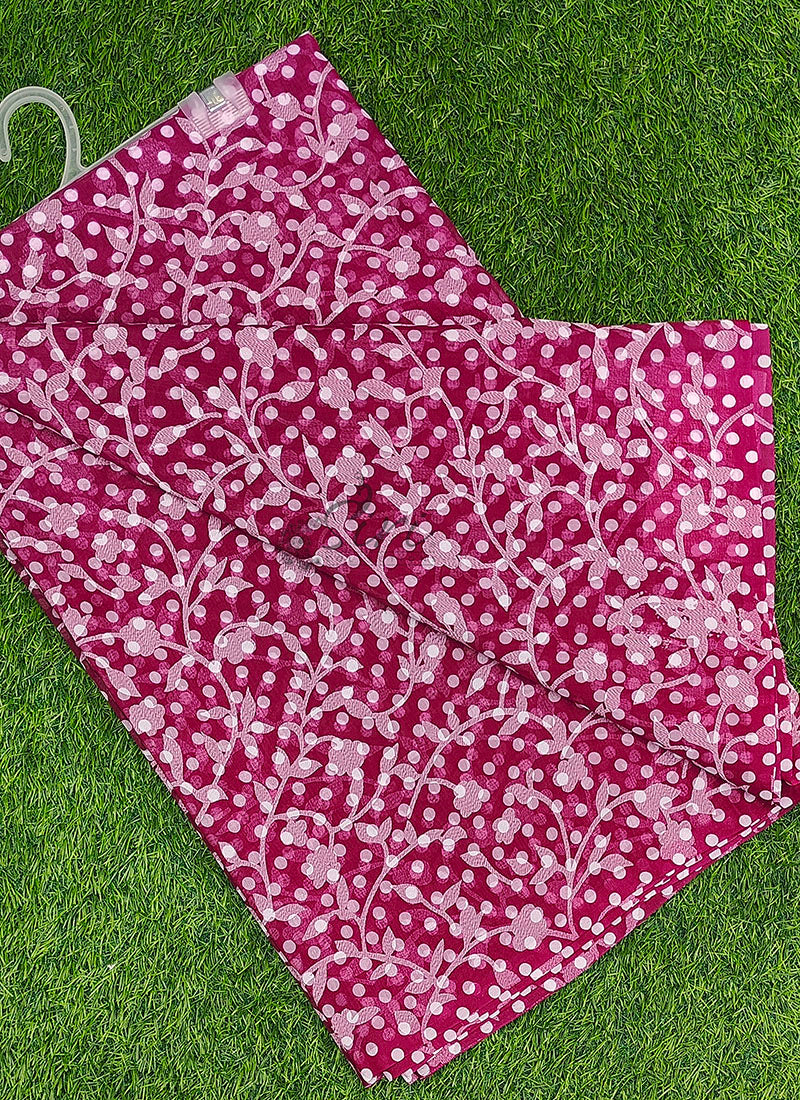 Beautiful Garden Vareli Printed Summer Roganza Saree