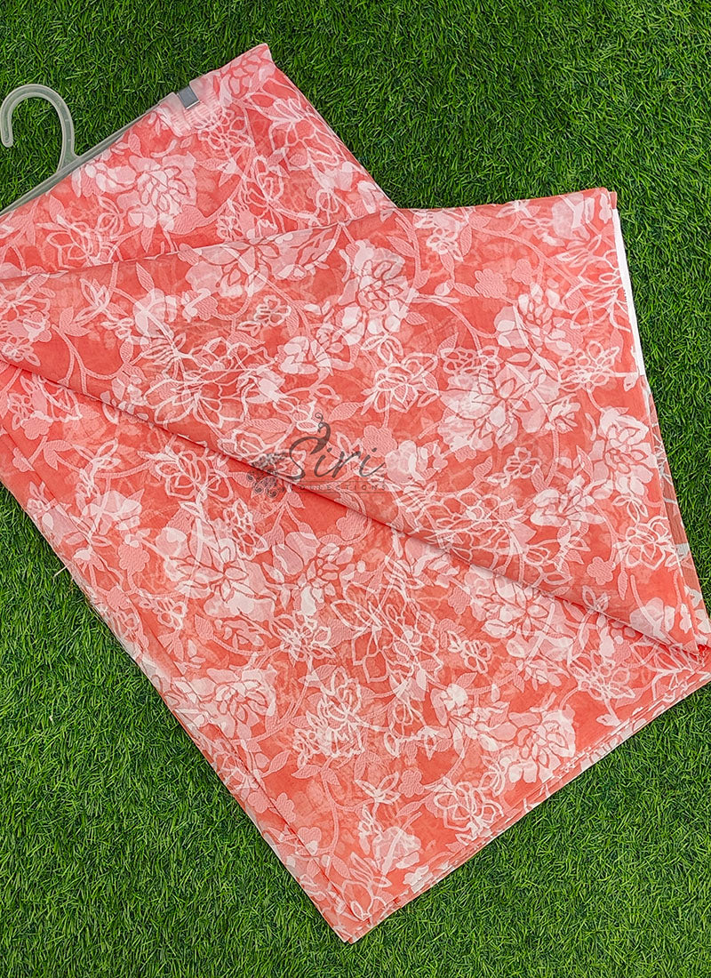 Beautiful Garden Vareli Printed Summer Roganza Saree