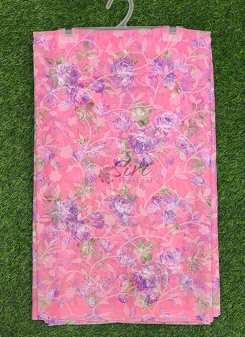 Beautiful Garden Vareli Printed Summer Roganza Saree
