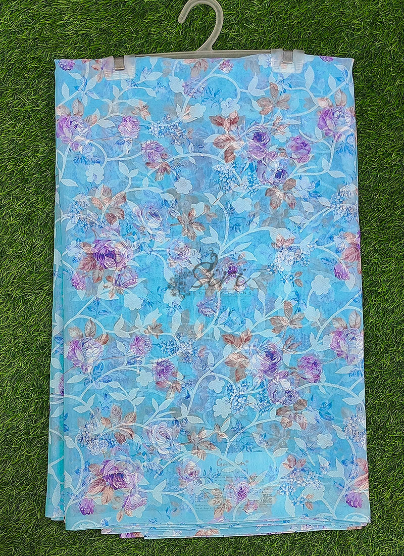 Beautiful Garden Vareli Printed Summer Roganza Saree