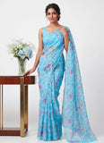 Beautiful Garden Vareli Printed Summer Roganza Saree