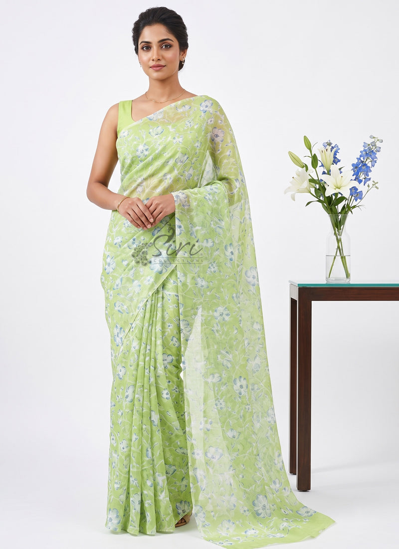 Beautiful Garden Vareli Printed Summer Roganza Saree