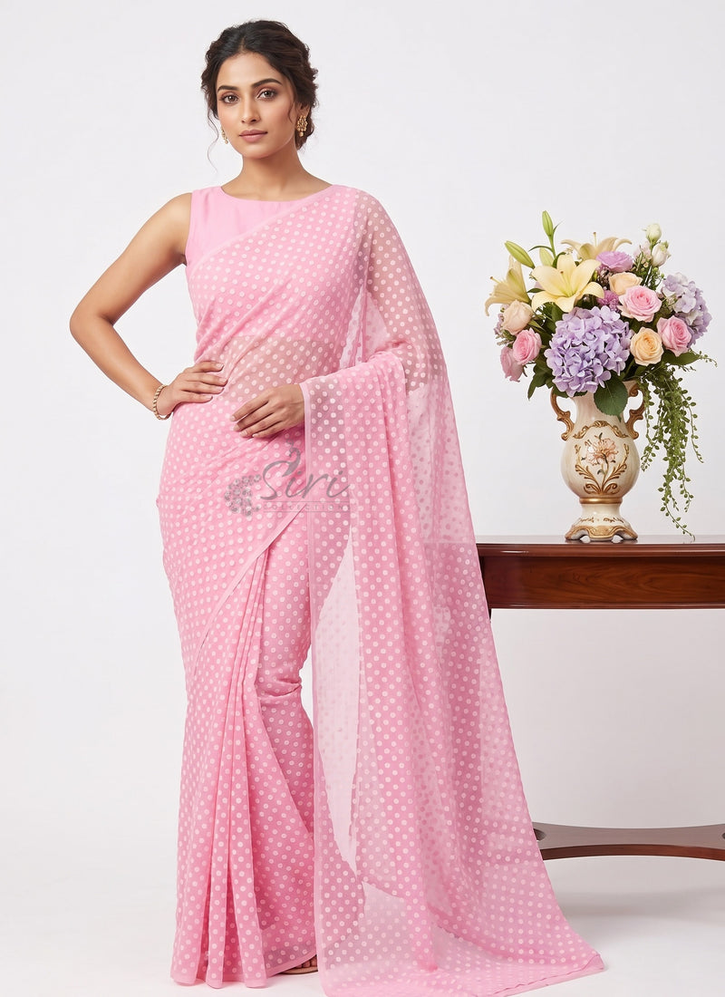 High Quality Garden Vareli Printed Summer Roganza Saree