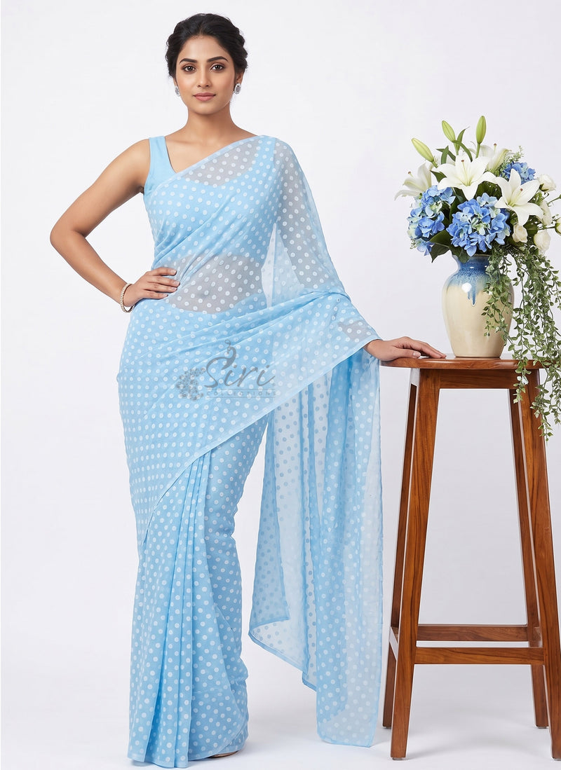 High Quality Garden Vareli Printed Summer Roganza Saree