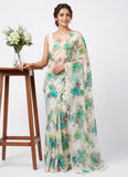 Beautiful Garden Vareli Printed Summer Roganza Saree