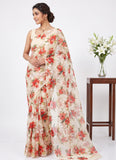Beautiful Garden Vareli Printed Summer Roganza Saree