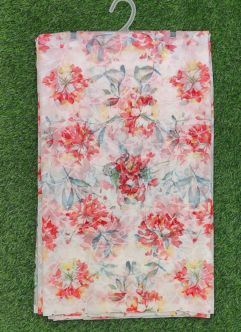 Beautiful Garden Vareli Printed Summer Roganza Saree