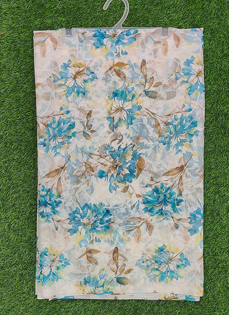 Beautiful Garden Vareli Printed Summer Roganza Saree