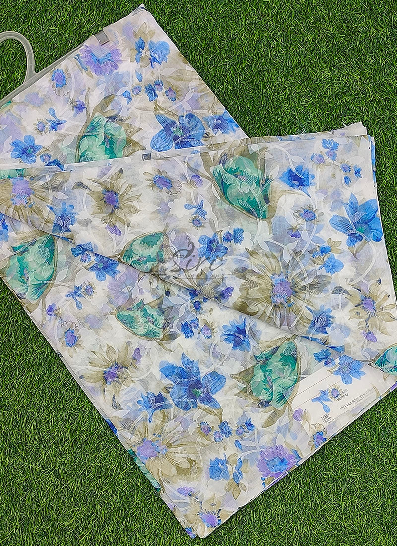 Beautiful Garden Vareli Printed Summer Roganza Saree