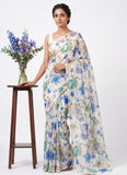 Beautiful Garden Vareli Printed Summer Roganza Saree