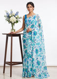 Beautiful Garden Vareli Printed Summer Roganza Saree