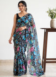 Beautiful Garden Vareli Printed Summer Roganza Saree without Blouse