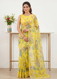Beautiful Garden Vareli Printed Summer Roganza Saree without Blouse