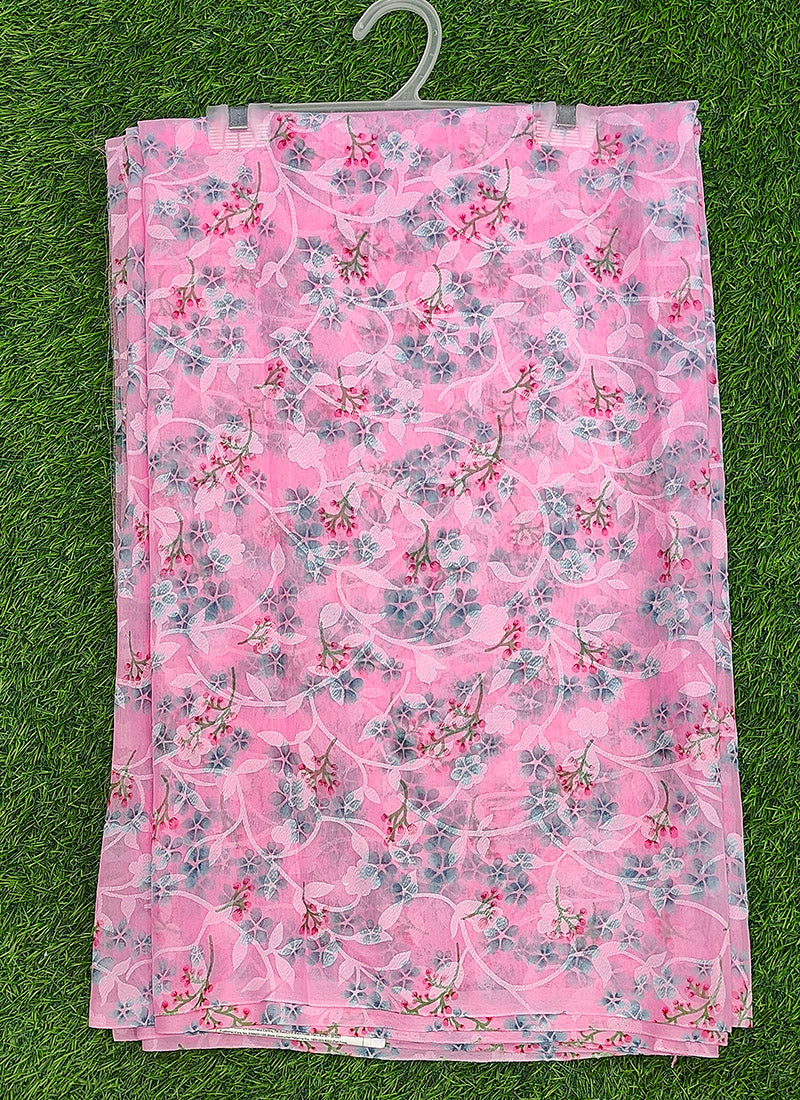 Beautiful Garden Vareli Printed Summer Roganza Saree without Blouse