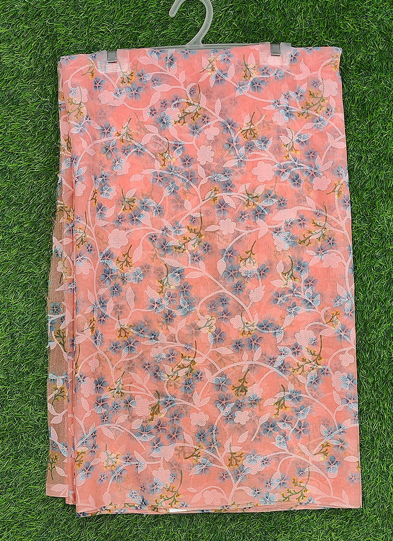 Beautiful Garden Vareli Printed Summer Roganza Saree without Blouse