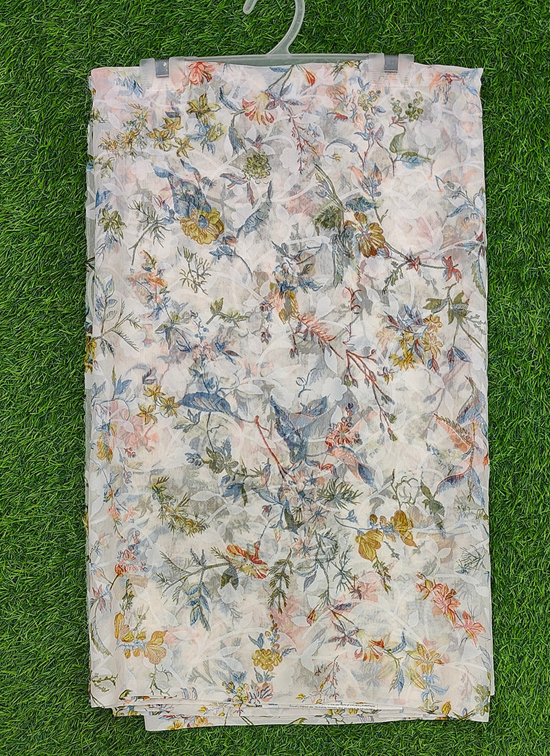 Beautiful Garden Vareli Printed Summer Roganza Saree without Blouse
