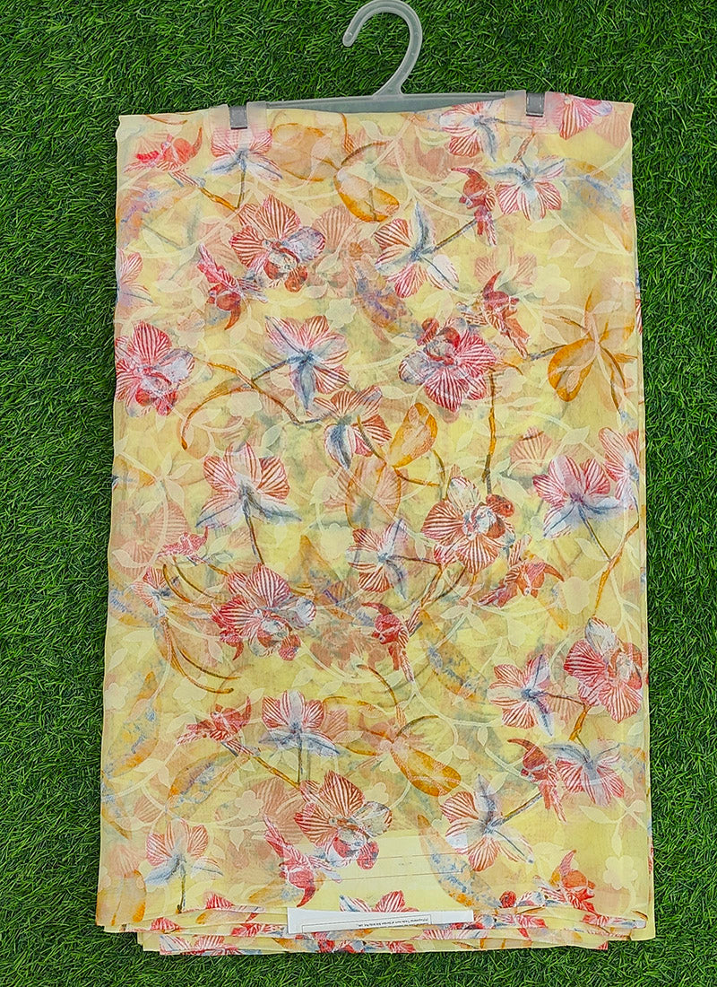 Beautiful Garden Vareli Printed Summer Roganza Saree without Blouse