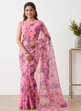 Beautiful Garden Vareli Printed Summer Roganza Saree without Blouse