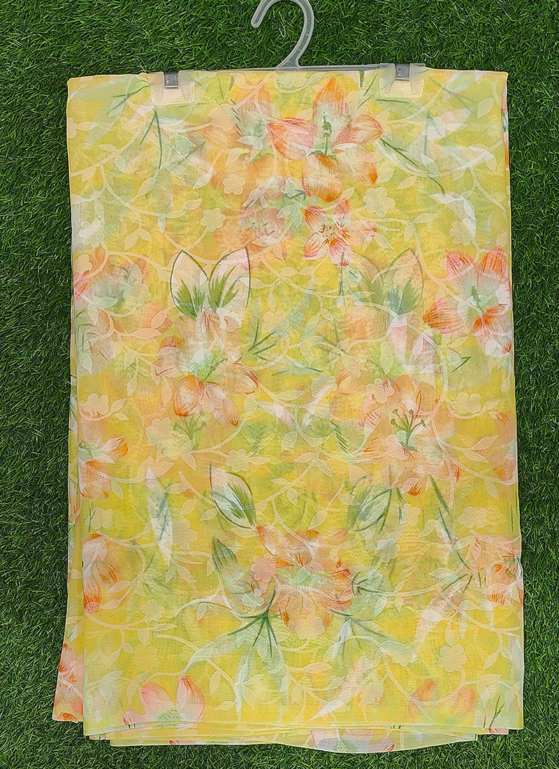 Beautiful Garden Vareli Printed Summer Roganza Saree without Blouse