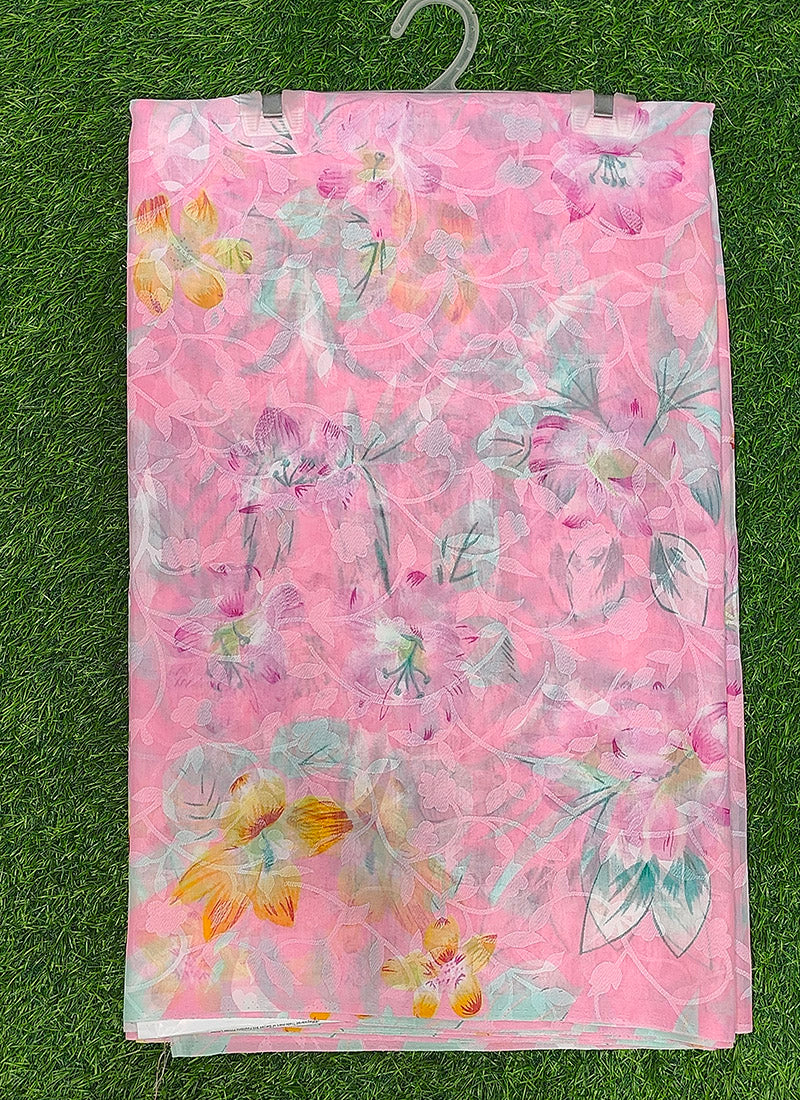 Beautiful Garden Vareli Printed Summer Roganza Saree without Blouse