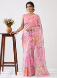 Beautiful Garden Vareli Printed Summer Roganza Saree without Blouse