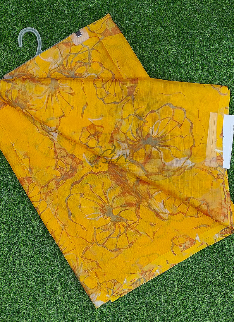 Latest Garden Vareli Super Nara Chiffon Saree without Blouse