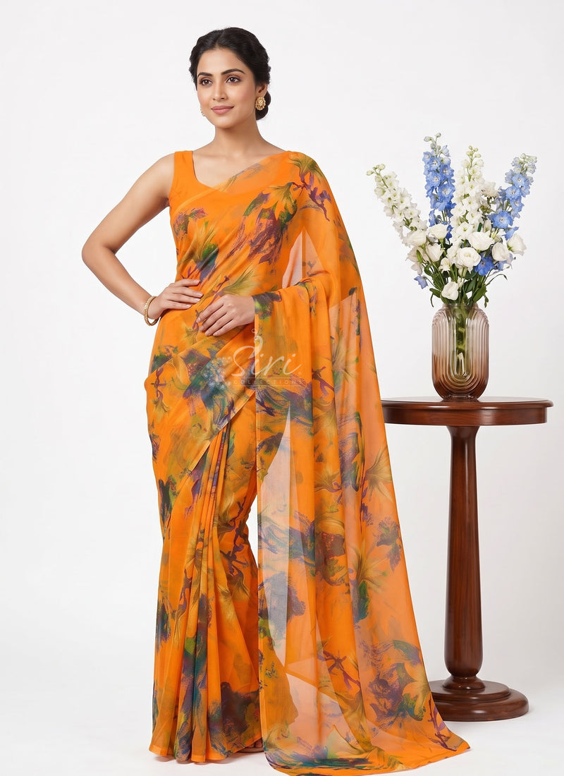 Exclusive Garden Vareli Super Nara Chiffon Saree