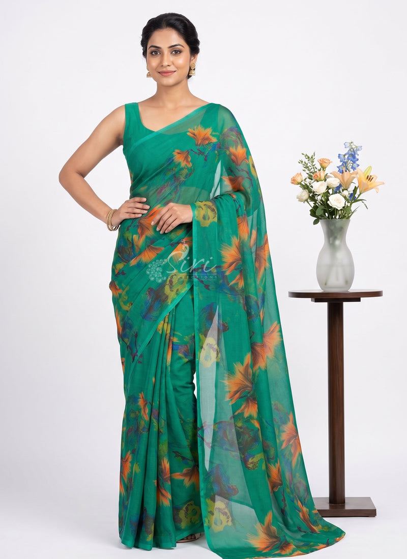 Exclusive Garden Vareli Super Nara Chiffon Saree
