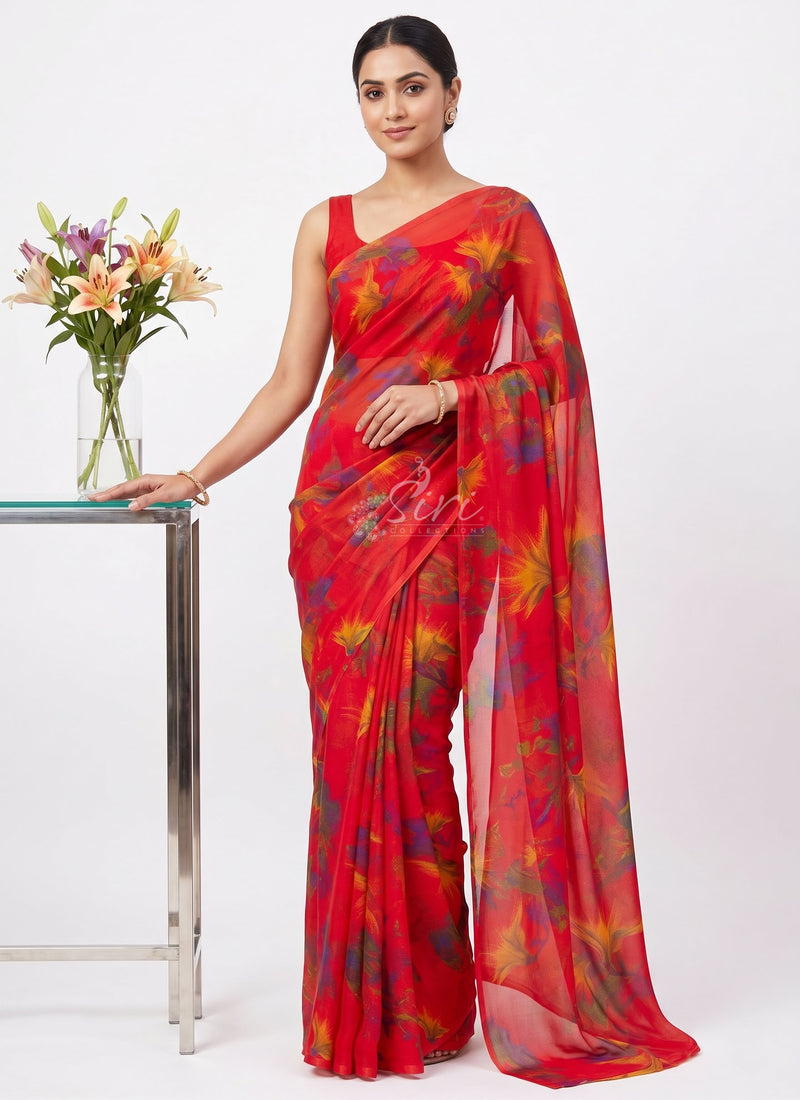 Exclusive Garden Vareli Super Nara Chiffon Saree