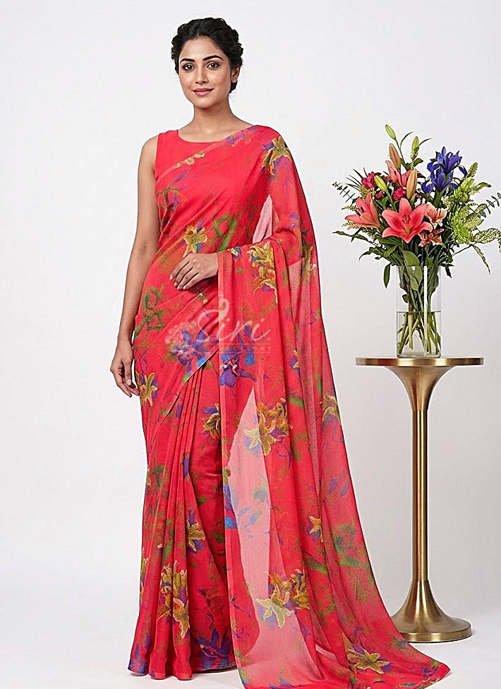Exclusive Garden Vareli Super Nara Chiffon Saree