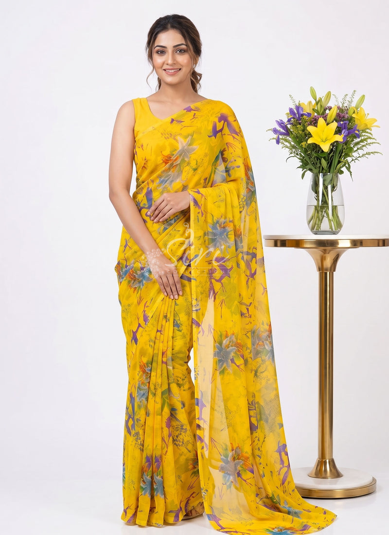 Exclusive Garden Vareli Super Nara Chiffon Saree
