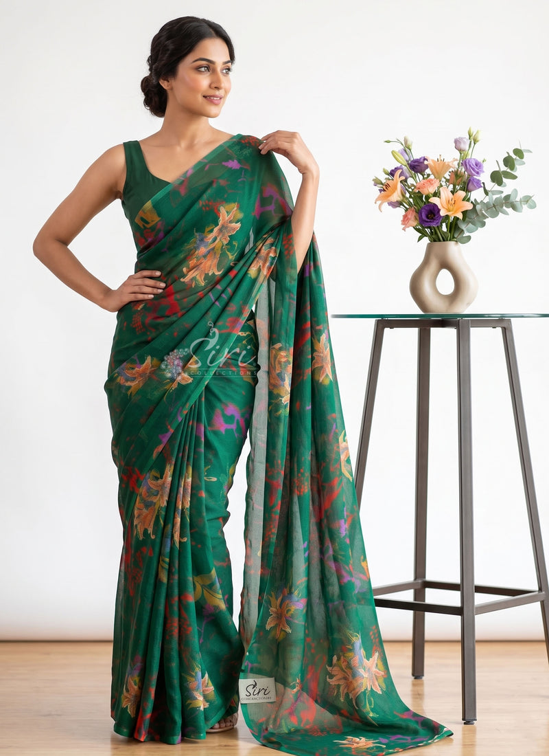 Exclusive Garden Vareli Super Nara Chiffon Saree