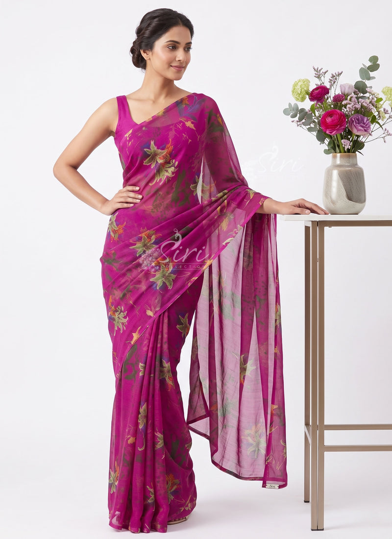 Exclusive Garden Vareli Super Nara Chiffon Saree