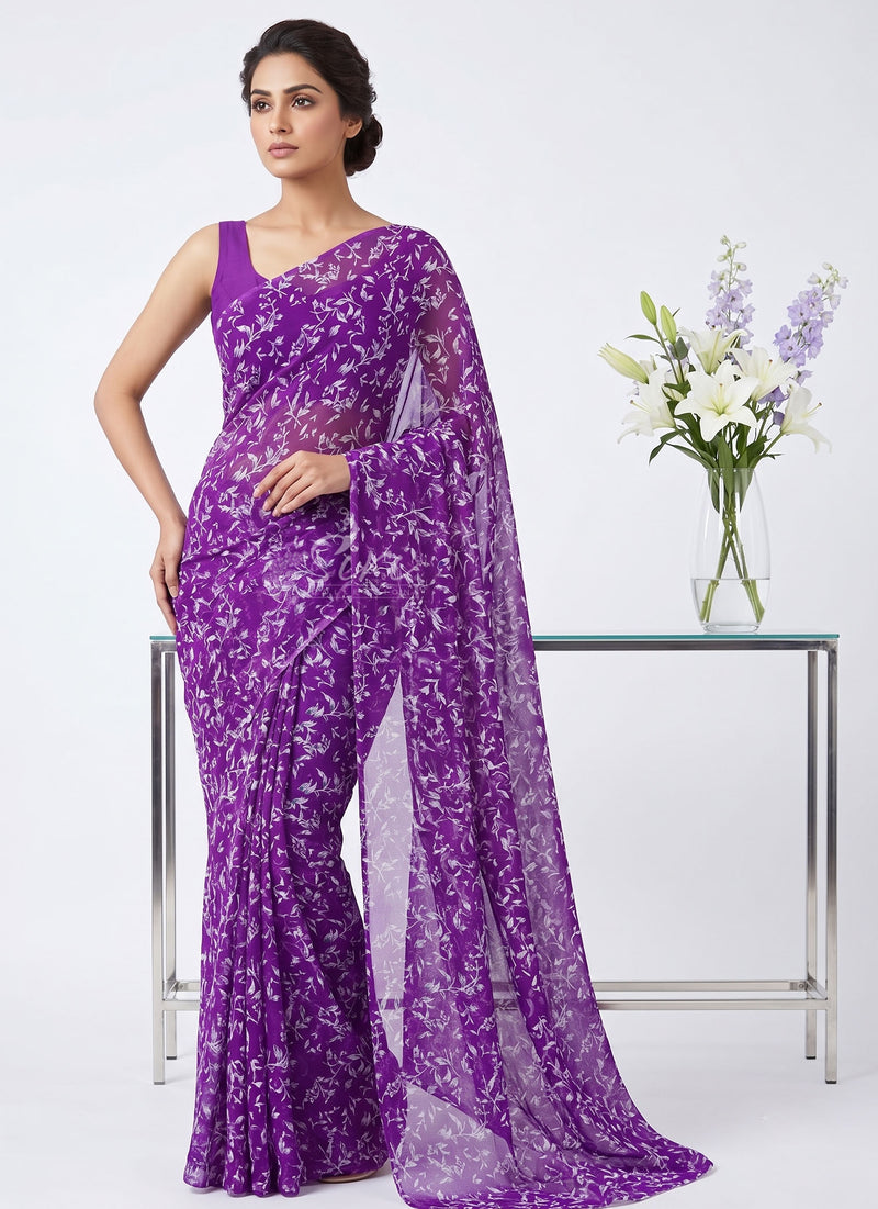 Exclusive Garden Vareli Super Nara Chiffon Saree