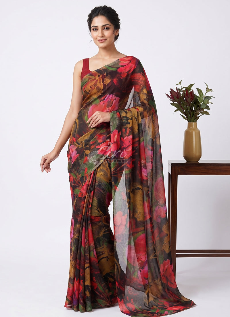 Exclusive Light Weight Garden Vareli Super Nara Chiffon Saree