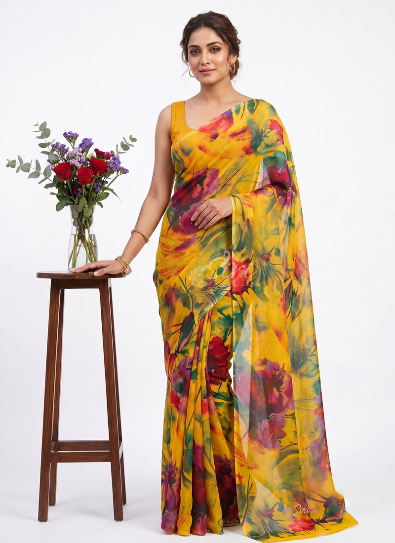 Exclusive Light Weight Garden Vareli Super Nara Chiffon Saree
