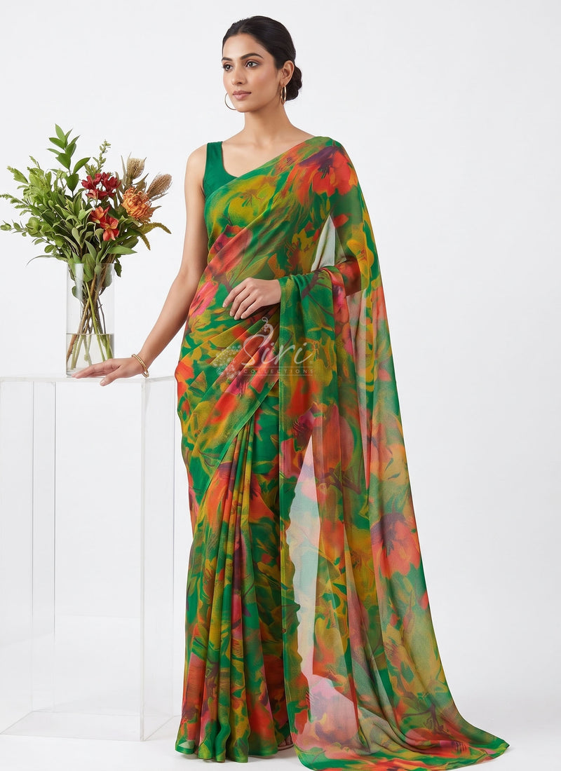 Exclusive Light Weight Garden Vareli Super Nara Chiffon Saree