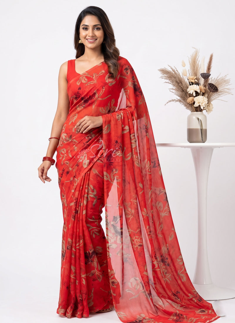 Exclusive Light Weight Garden Vareli Super Nara Chiffon Saree