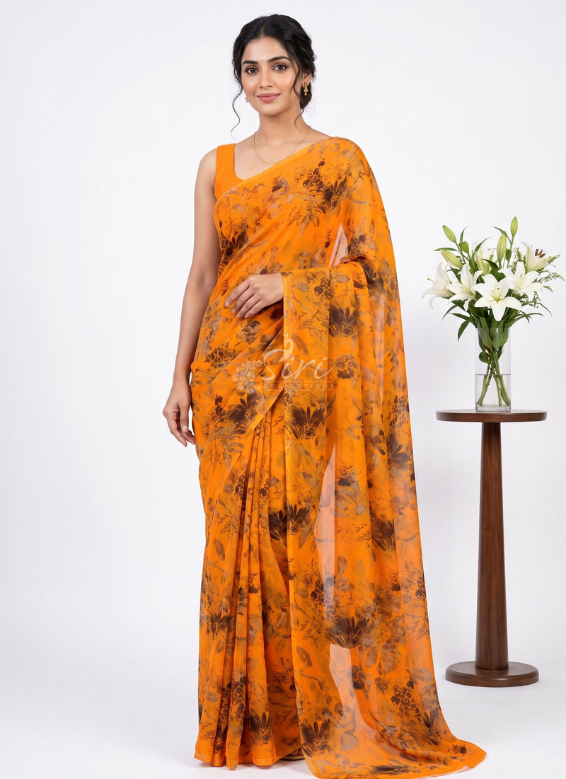Exclusive Light Weight Garden Vareli Super Nara Chiffon Saree