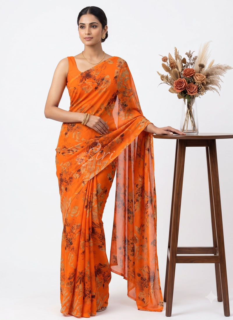 Exclusive Light Weight Garden Vareli Super Nara Chiffon Saree