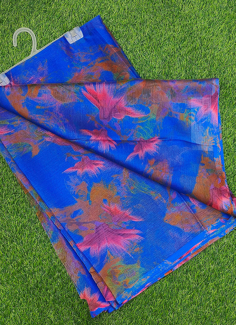 Latest Garden Vareli Super Nara Chiffon Saree without Blouse