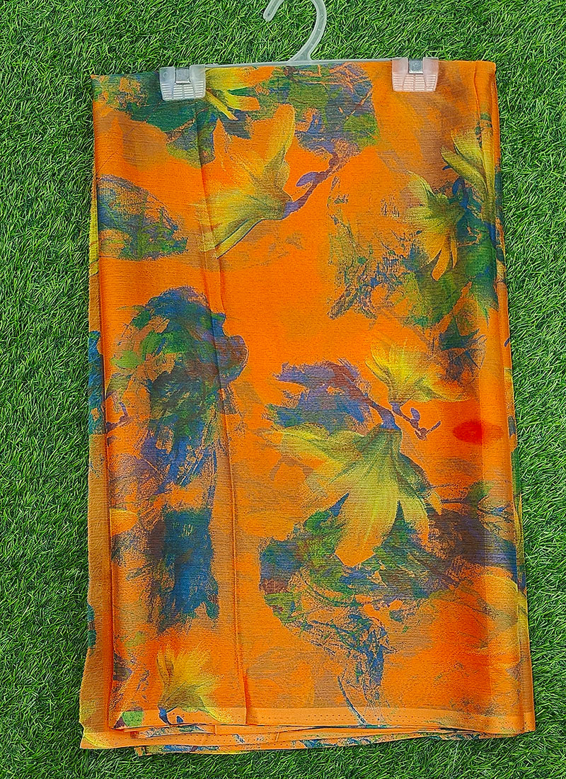 Latest Garden Vareli Super Nara Chiffon Saree without Blouse