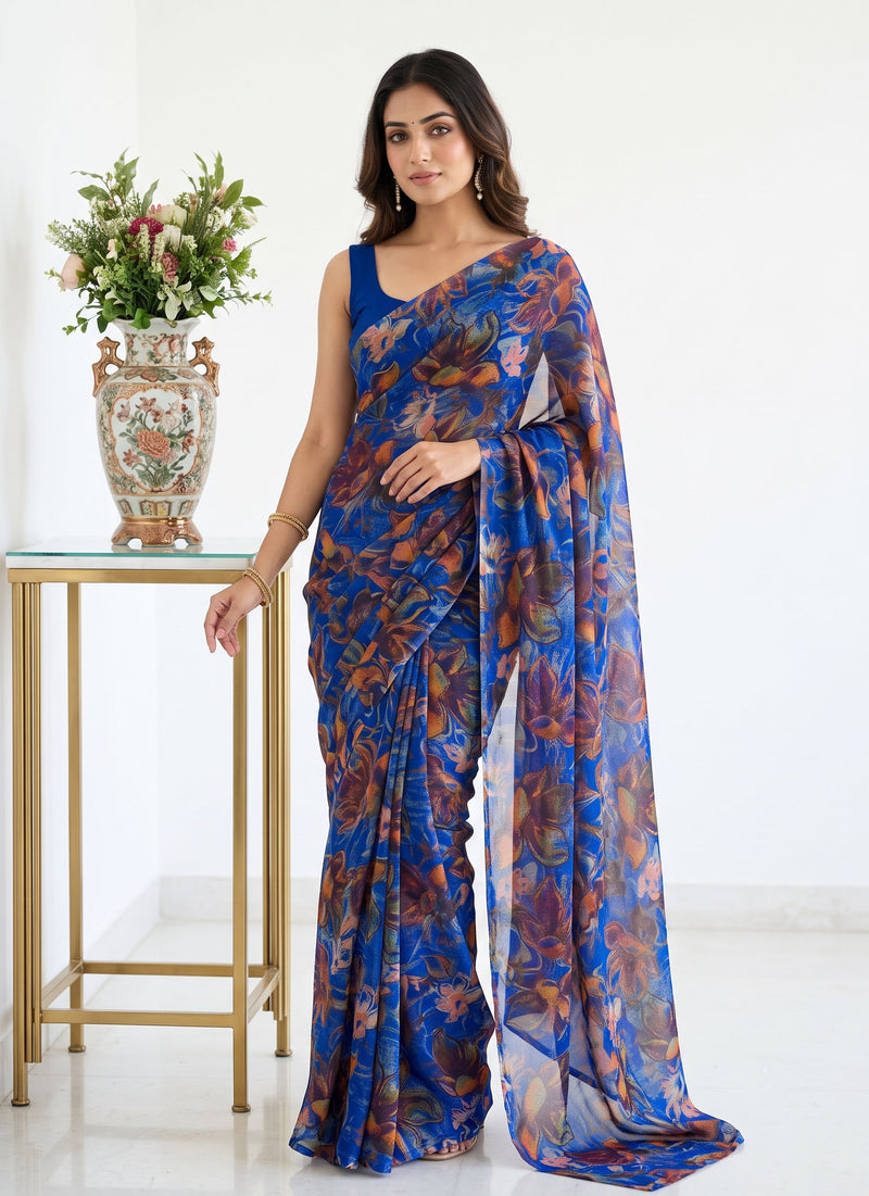 Latest Garden Vareli Super Nara Chiffon Saree without Blouse